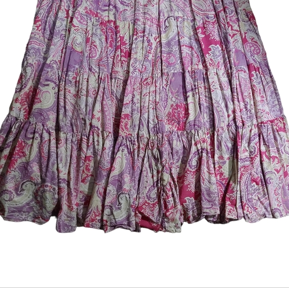 Lauren Ralph Lauren Pink and Purple Paisley Maxi Skirt - Picture 4 of 7